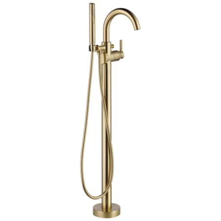 Single Hole Installation Hole Floor-Mount Tub Filler Faucet, Champagne Bronze